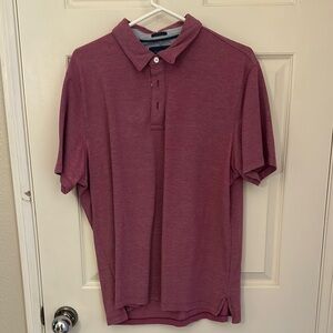 Red Polo Shirt with Short Sleeves and Relaxed Fit